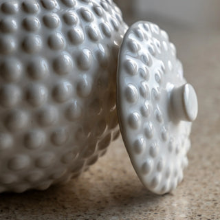 Alba Beaded Trinket Jar White - KC At Home