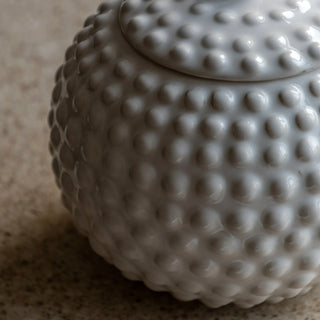 Alba Beaded Trinket Jar White - KC At Home