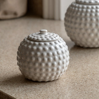 Alba Beaded Trinket Jar White - Small - KC At Home