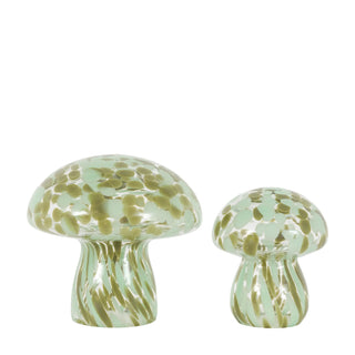 Confetti Glass Mushrooms Forest Green - Set of 2 - KC at HOME