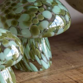 Confetti Glass Mushrooms Forest Green - Set of 2 - KC at HOME
