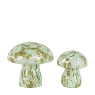 Confetti Glass Mushrooms Forest Green - Set of 2 - KC at HOME