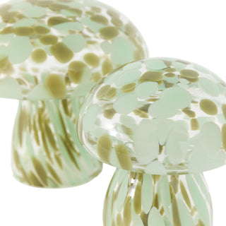 Confetti Glass Mushrooms Forest Green - Set of 2 - KC at HOME