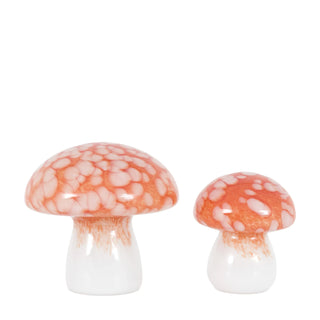 Confetti Glass Mushrooms Burnt Orange - Set of 2 - KC at HOME