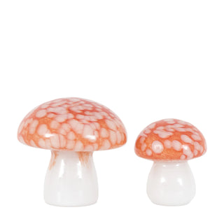 Confetti Glass Mushrooms Burnt Orange - Set of 2 - KC at HOME