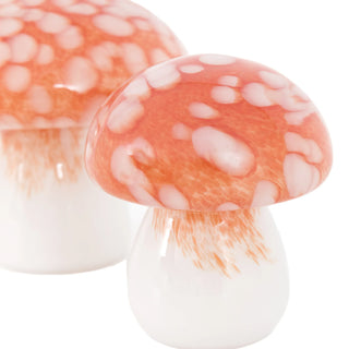 Confetti Glass Mushrooms Burnt Orange - Set of 2 - KC at HOME