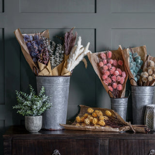 Arley Galvanised Flower Bucket - KC at HOME