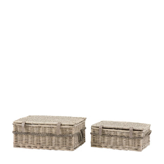 Rivra Lidded Baskets Natural (Set of 2) - KC at HOME