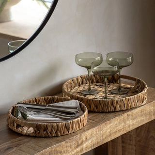 Wye Woven Round Tray Natural (Set of 2) - KC at HOME