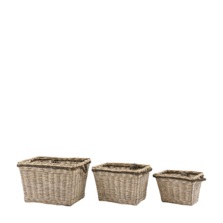 Aspen Woven Log Basket Natural (Set of 3) - KC at HOME