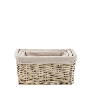 Sylva Sq Lined Basket Grey (Set of 3) - KC at HOME
