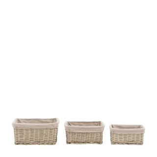 Sylva Sq Lined Basket Grey (Set of 3) - KC at HOME