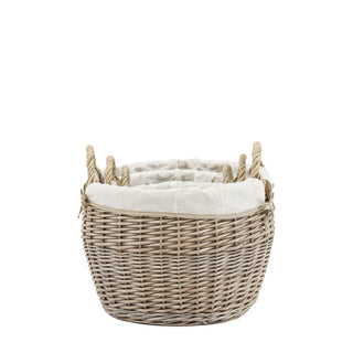 Aro Round Lined Baskets Natural (Set of 3) - KC at HOME