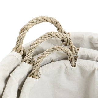Aro Round Lined Baskets Natural (Set of 3) - KC at HOME