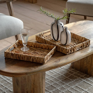 Alma Woven Rect Trays Natural (Set of 2) - KC at HOME
