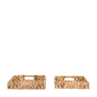Alma Woven Rect Trays Natural (Set of 2) - KC at HOME