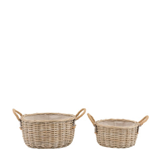 Eden Round Basket Handle Natural (Set of 2) - KC at HOME