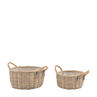 Eden Round Basket Handle Natural (Set of 2) - KC at HOME