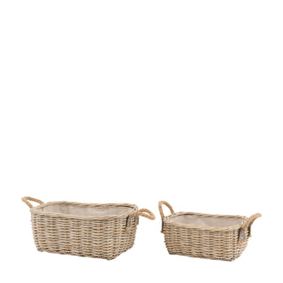 Eden Oval Basket Handle Natural (Set of 2) - KC at HOME