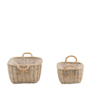 Eden Oval Basket Handle Natural (Set of 2) - KC at HOME