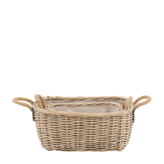 Eden Oval Basket Handle Natural (Set of 2) - KC at HOME