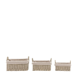Rama Lined Baskets Natural (Set of 3) - KC at HOME
