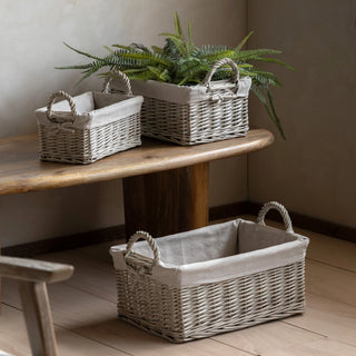 Rama Lined Baskets Natural (Set of 3) - KC at HOME