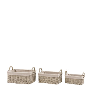 Rama Lined Baskets Natural (Set of 3) - KC at HOME