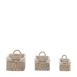 Rama Lined Baskets Natural (Set of 3) - KC at HOME