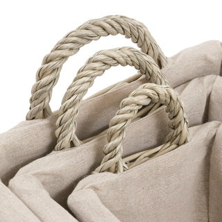 Rama Lined Baskets Natural (Set of 3) - KC at HOME