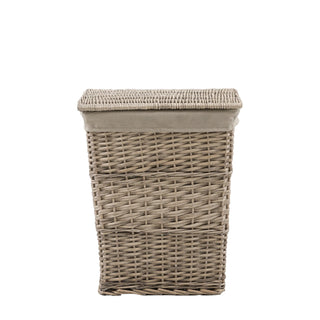 Lina Lined Laundry Basket Grey - KC at HOME