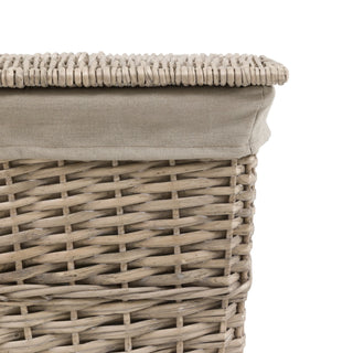 Lina Lined Laundry Basket Grey - KC at HOME