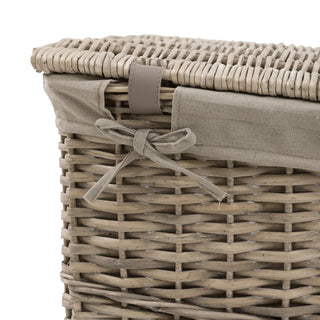 Lina Lined Laundry Basket Grey - KC at HOME