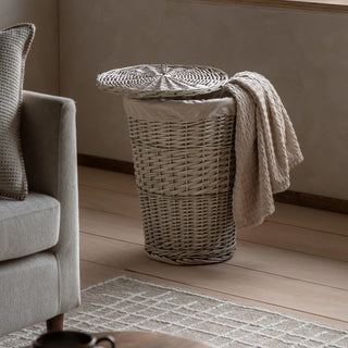 Lina Lined Laundry Basket Natura - KC at HOME