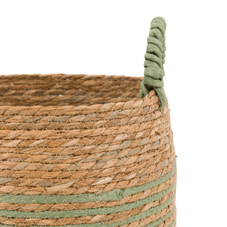 Drift Seagrass Basket Olive Striped (Set of 3) - KC at HOME