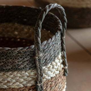 Orra Brown Striped Basket (Set of 3) - KC at HOME