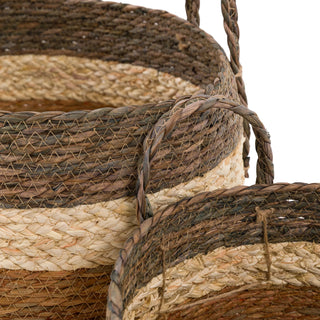Orra Brown Striped Basket (Set of 3) - KC at HOME