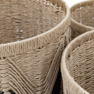 Cameroon Baskets Natural & Black (Set of 3) - KC at HOME