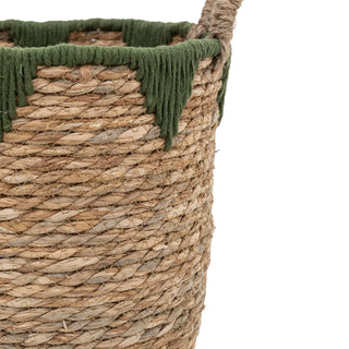 Elgon Baskets Natural & Green (Set of 3) - KC at HOME