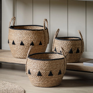 Alid Baskets Natural & Black (Set of 3) - KC at HOME