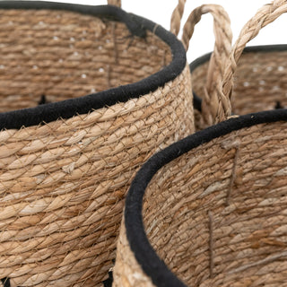 Alid Baskets Natural & Black (Set of 3) - KC at HOME