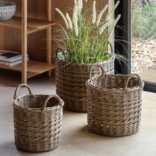 Hand Woven Willow Storage Basket Nest (Set of 3) - KC at HOME