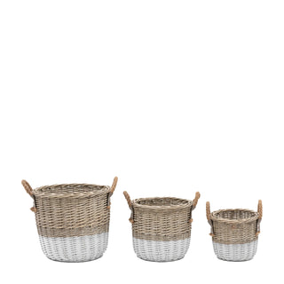 Hand Woven Willow Storage Basket Nest (Set of 3) - KC at HOME