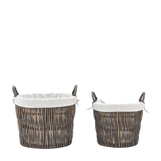 Linen Baskets with Liner Nests (Set of 2) - KC at HOME