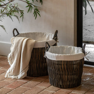 Linen Baskets with Liner Nests (Set of 2) - KC at HOME