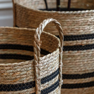 Storage Basket Black Stripe Nest (Set of 4) - KC At Home