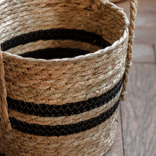Storage Basket Black Stripe Nest (Set of 4) - KC At Home