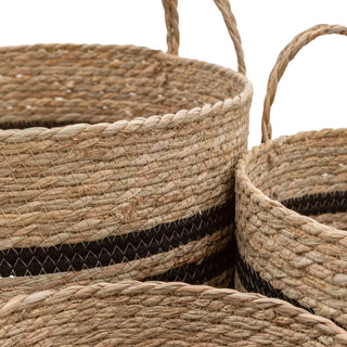 Storage Basket Black Stripe Nest (Set of 4) - KC At Home