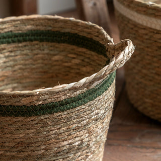 Storage Basket Black White Olive Stripe Nest (Set of 3) - KC at HOME