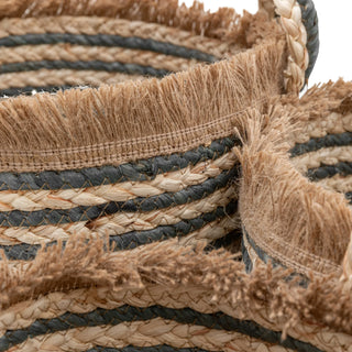 Fringed Woven Basket Ink Stripe (Set of 3) - KC at HOME